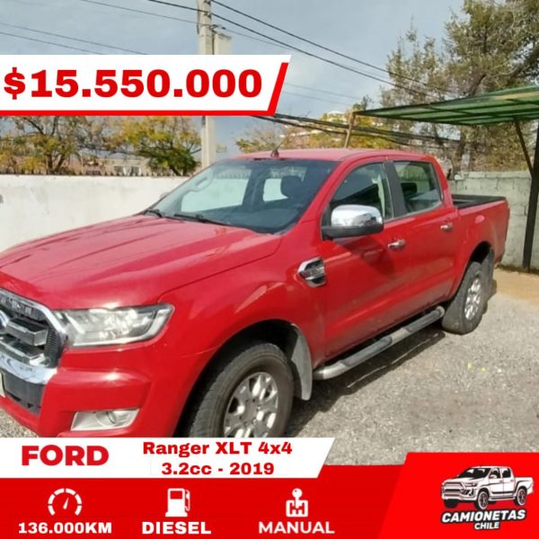 FORD RANGER XLT 3.2cc 4x4 Diesel Unico dueño, 2019 (uso particular)