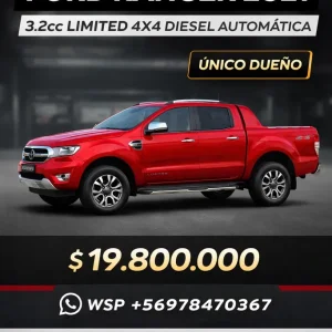 FORD RANGER LIMITED AUTOMATICA DIESEL 4X4 3.2CC 2021 (SOLO USO PARTICULAR, 1 DUEÑO) OPORTUNIDAD