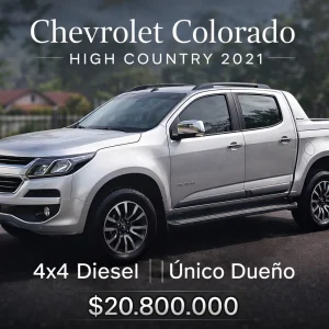$20.800.000 2021 CHEVROLET COLORADO HIGH COUNTRY 4X4 DIESEL CUERO UNICO DUEÑO,