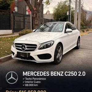 $16.950.000 2015 Mercedes Benz C250 2.0cc Techo Panoramico, Cuero, CREDITOS, RECIBO AUTOS